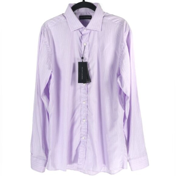 NWT RALPH LAUREN BLACK LABEL MADE IN ITALY 🇮🇹 LS Striped Dress Shirt Size 16 - Picture 1 of 10